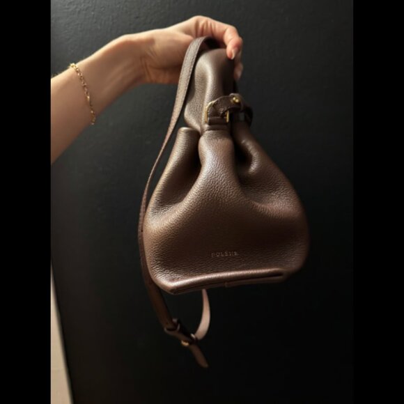 Polene Numéro Neuf Mini Handbag in Textured Sandalwood NWOT - Picture 4 of 9